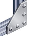 4040L-shaped connection plate in anodized aluminum with 5 holes