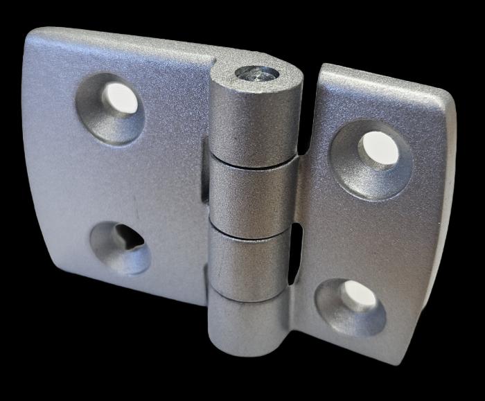 Lightweight aluminium hinge for 30x45 profile