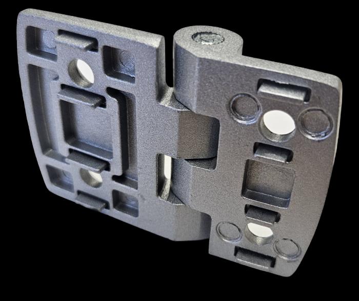 Lightweight aluminium hinge for 30x45 profile