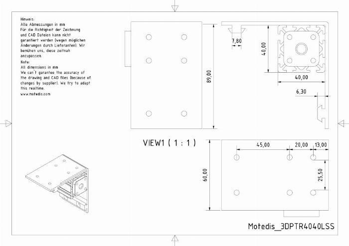 L Shaped S8B Slider 40x40 I-Type TR10X2 - 3DP