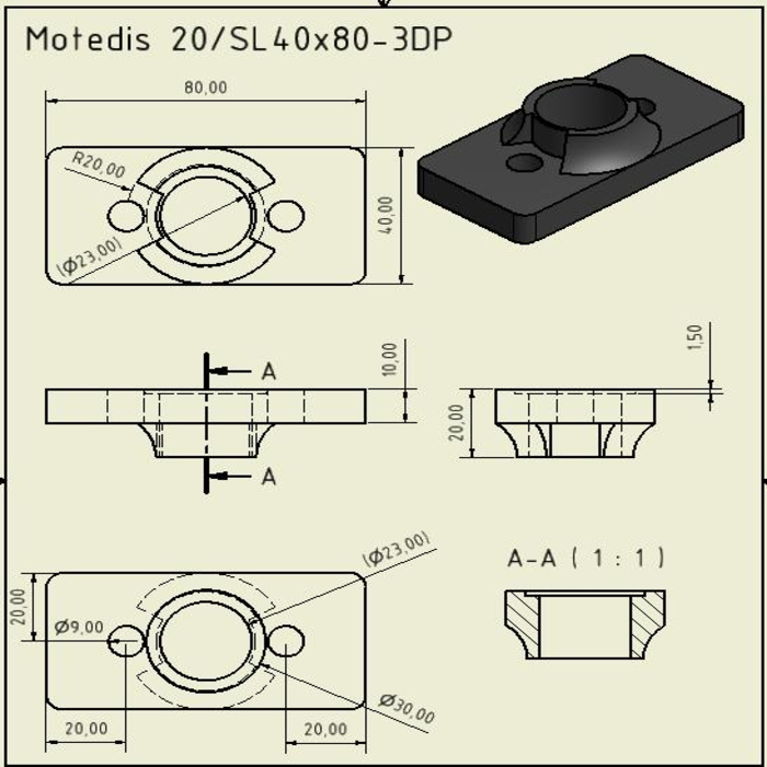 3D Printed parts 20 for plain bearing Igus - 3DP