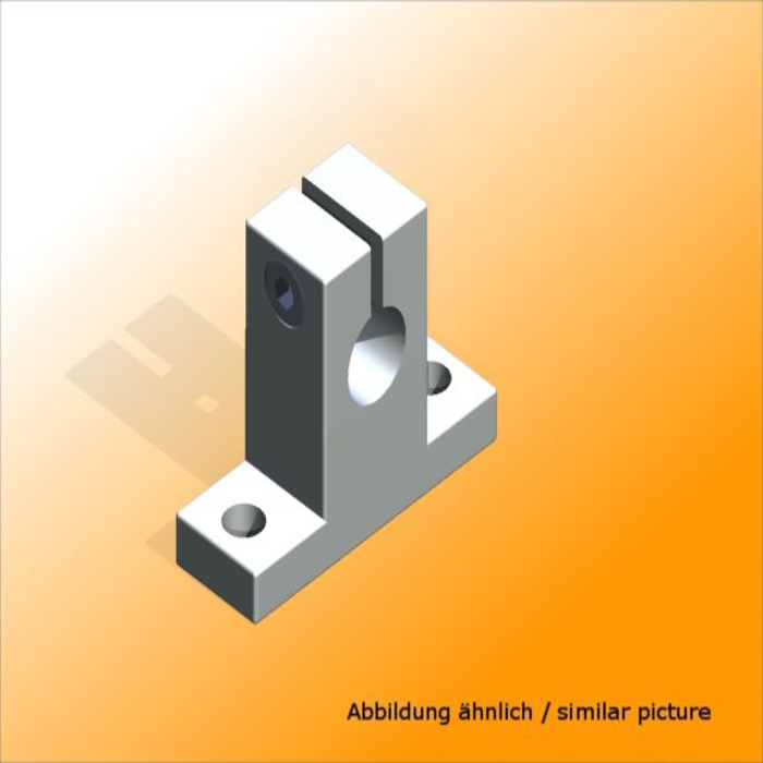 Shaft supports SH10/SK10 in aluminum for assembly without machining. Suitable for precision shafts diameter 10mm