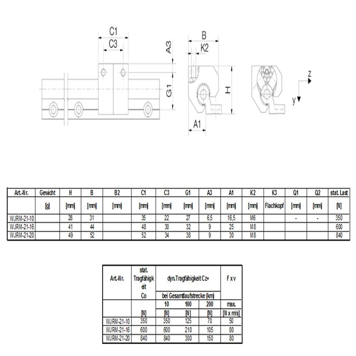 Housing roller bearing for shaft 16mm, 2 rollers