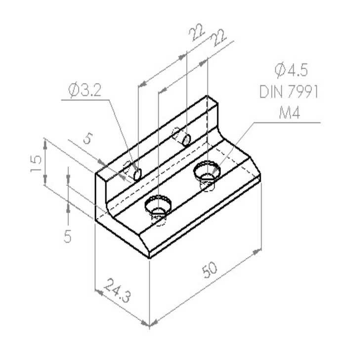 Doorstopper for profiles slot 5 I-Type and slot 6 B-Type - 3DP