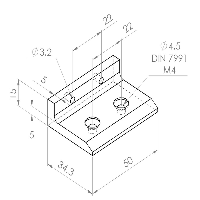 Doorstopper for profiles slot 6 I-Type and slot 8 B-Type - 3DP