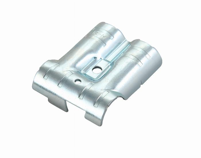 Single coupling piece H-9-SI in silver for circular tube diameter of 28 mm