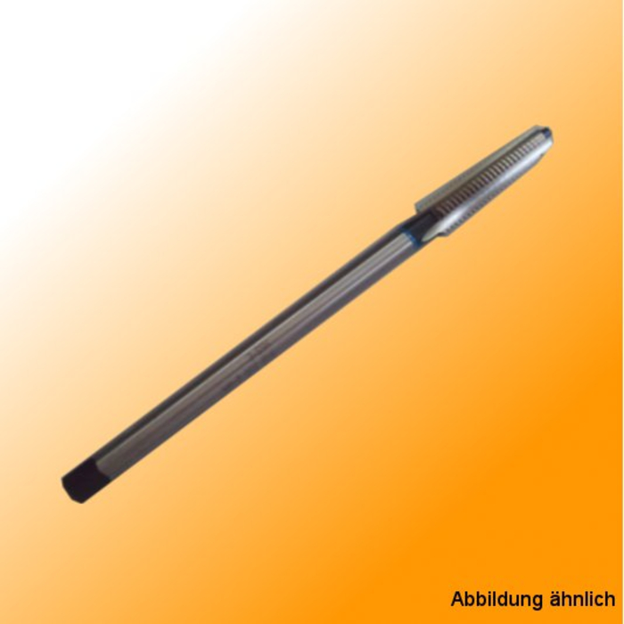 Long machine tap, industrial quality DIN 357 Type B Suitable for through holes. Shank diameter 9mm.