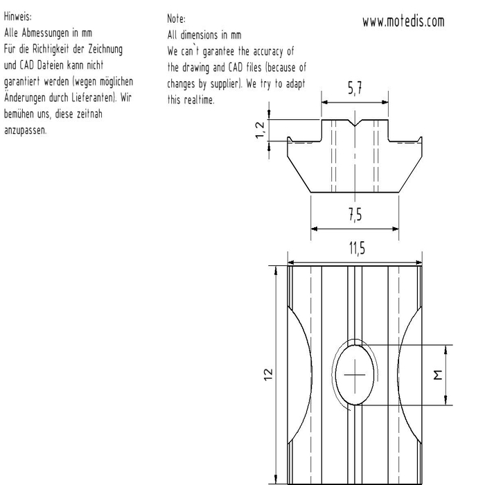 Slot 6 T-slot Nuts heavy duty stainless steel [M5]