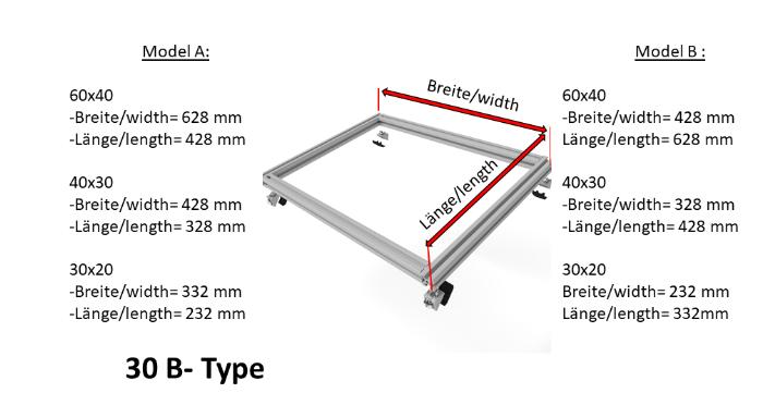 Rear garage shelf configurator with aluminum profiles