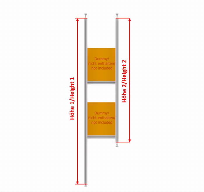 Double rear garage shelf with telescopic slider